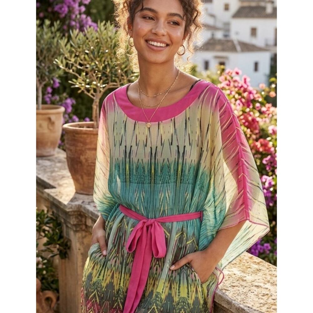 Pixi + Ivy sheer kaftan style blouse